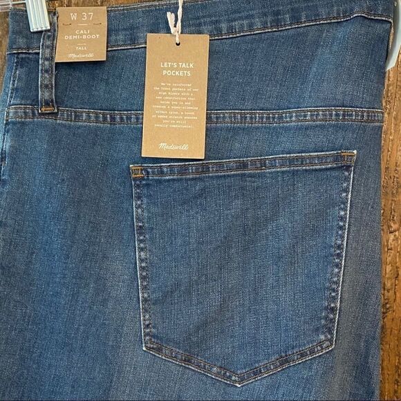 Madewell NWT Women’s Sz 37 Blue Cali Demi Boot High Rise Tall Jeans - Picture 5 of 9